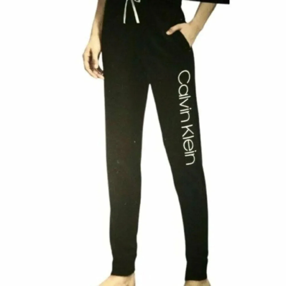 Calvin Klein Women Gray Logo Lightweight Lounge jogger Pants Sz XL